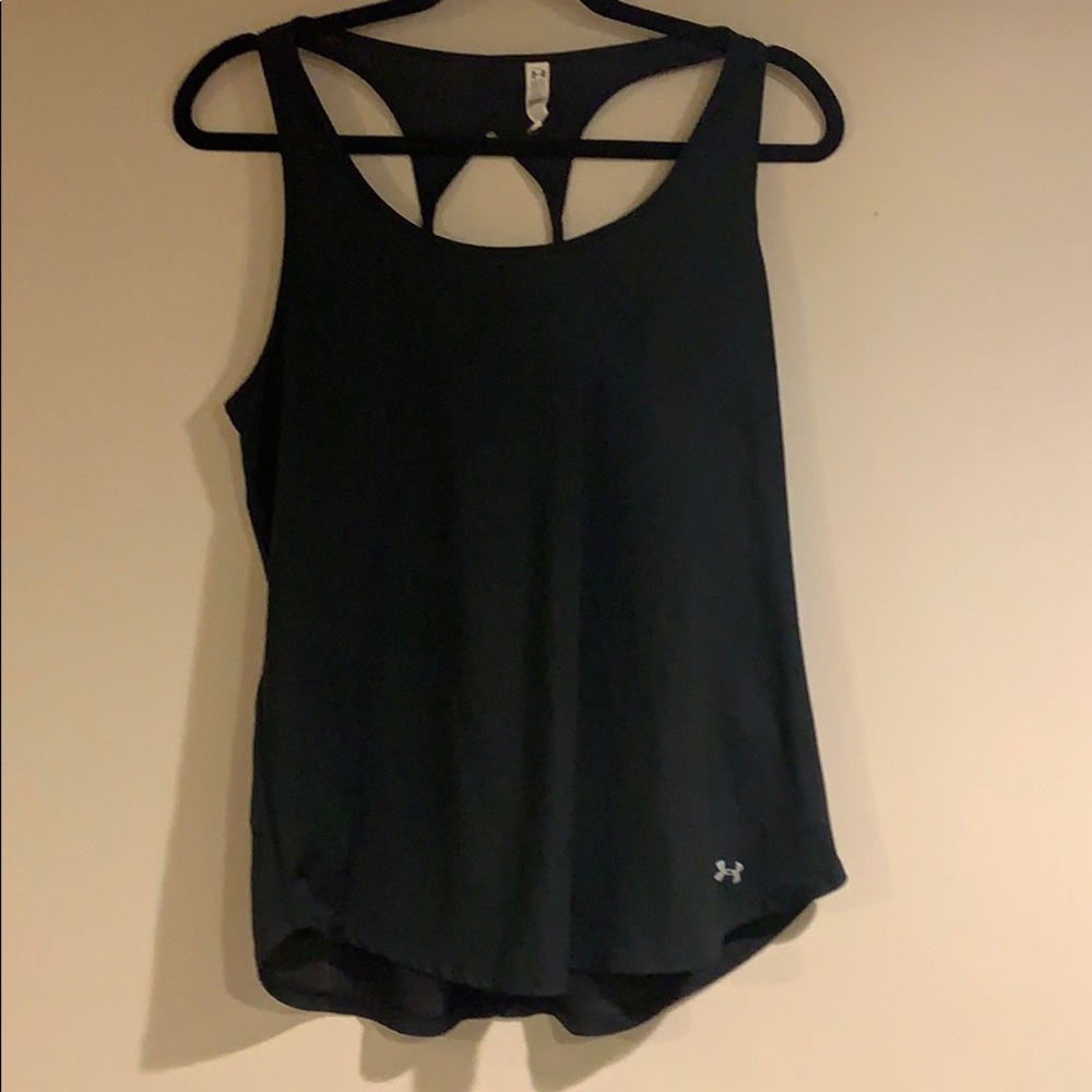 Under Armour Black Fitted Tank- Size Large